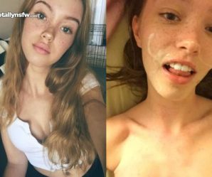 Cute teen before and after cumshot