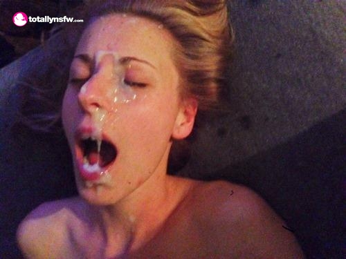 Cum All Over Her Face Porno Photo