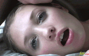 Slut laying on her head taking cum