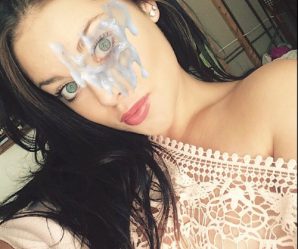 Hottie hypnotising eyes cum facial creation