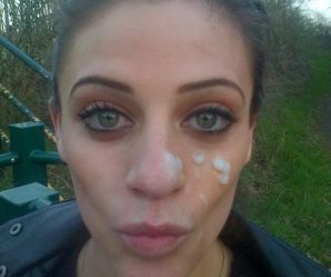 Chick outdoors with facial