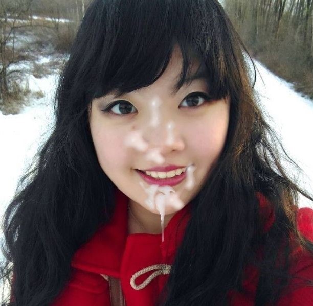 Cute Asian Facial - Cute Asian in the snow with facial - Cum Face GeneratorCum Face Generator