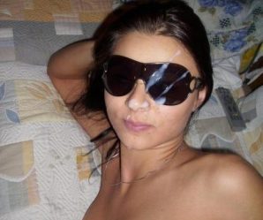 Amateur wearing sunglasses takes facial