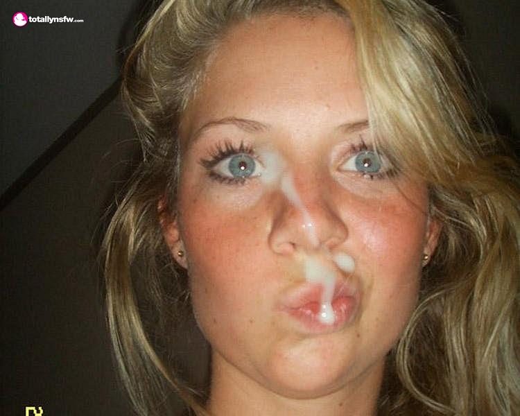 750px x 600px - Blonde pulling funny face with cum facial - Cum Face GeneratorCum Face  Generator