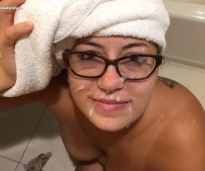 Chick got a facial just as she got out the shower