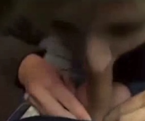 German girl gives blowjob in a McDonalds