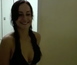 German babe sucks and fucks in pool changing room