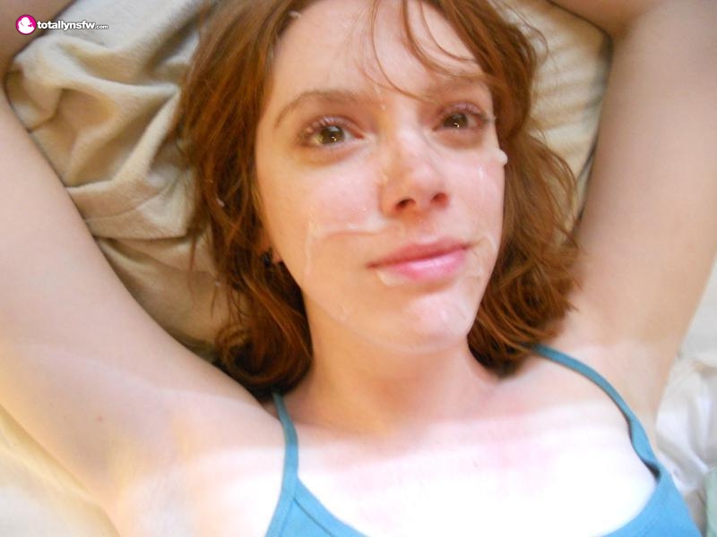 Cute redhead teen enjoying cum on her face - Cum Face GeneratorCum Face  Generator