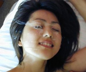 Gorgeous Asian cummed on face