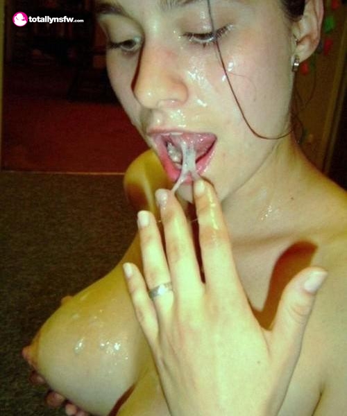 Messy Facial Cute - Cute brunette with a messy face of cum - Cum Face GeneratorCum Face  Generator