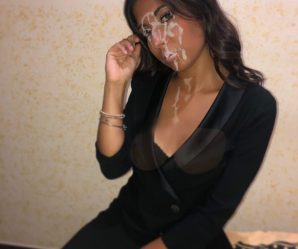 Beautiful tanned chick loves cum