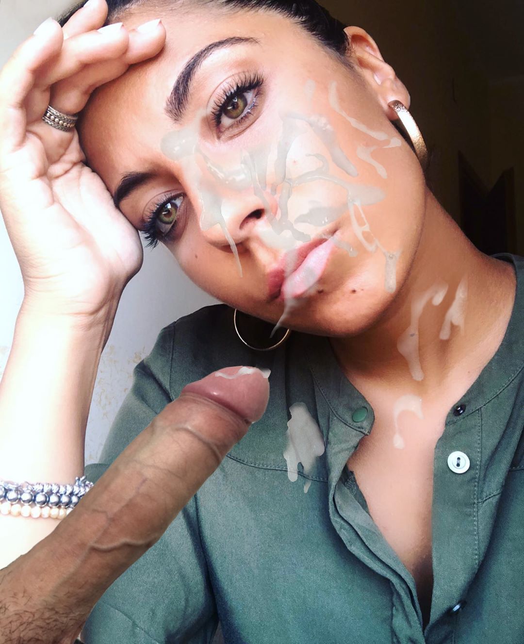 Beautiful lady taking cream on her face submitted by Cody created with our cumshot...
