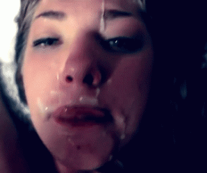 Cute Girl With Cum on Her Face Licks Messy Cock