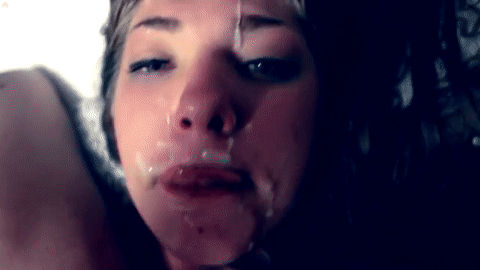 Cute Girl With Cum on Her Face Licks Messy Cock - Cum Face GeneratorCum Face  Generator