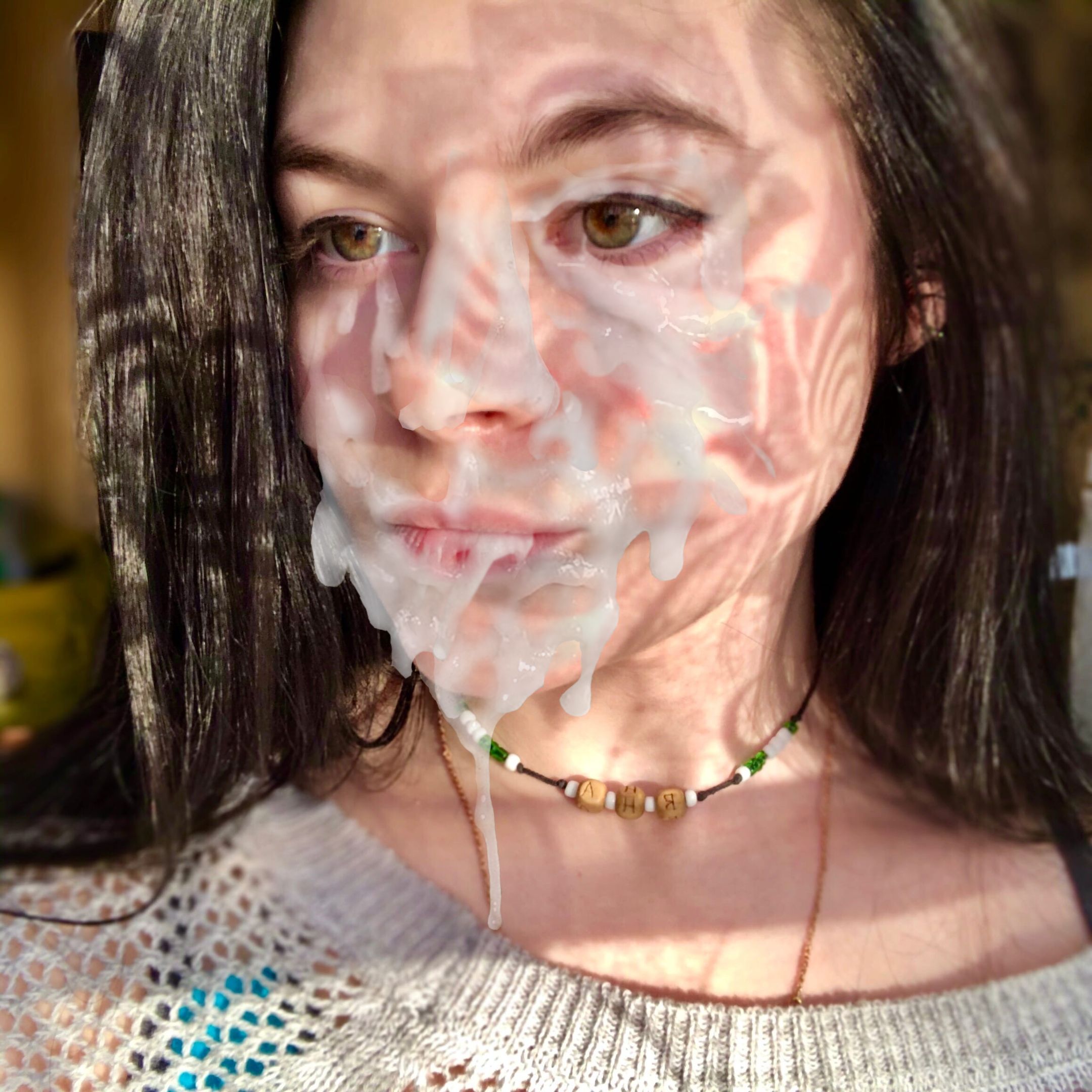 Hot girl gets cum all over the face