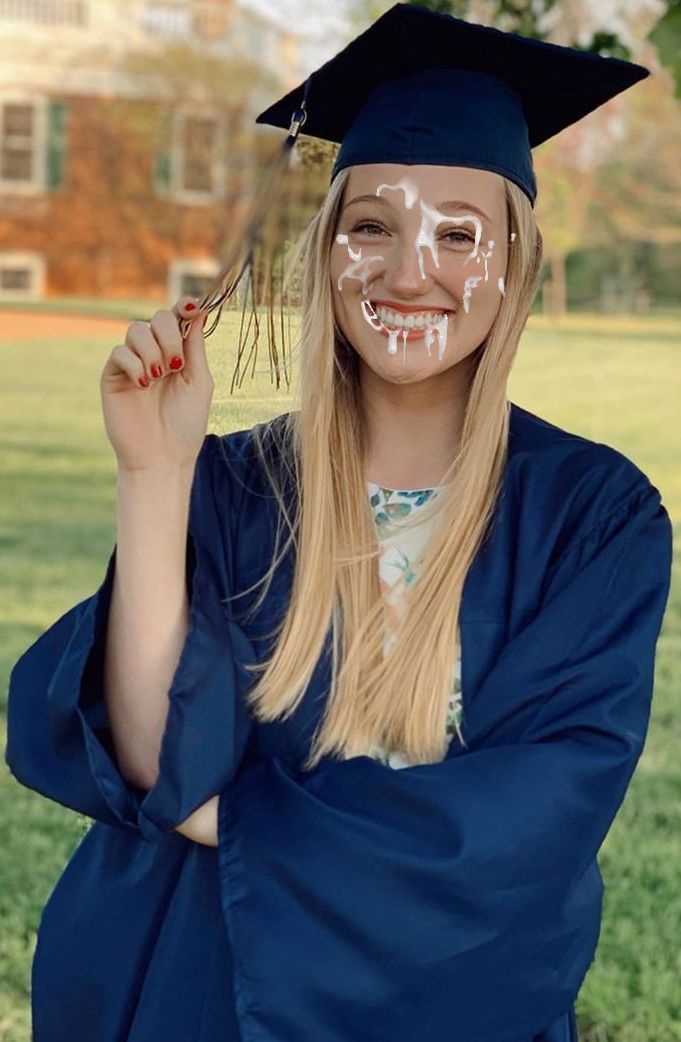 College Graduate Looks Great With Cum On Her Face Cum Shot