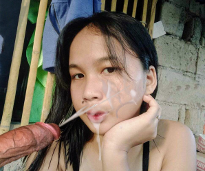 Lots of cum for asian slut