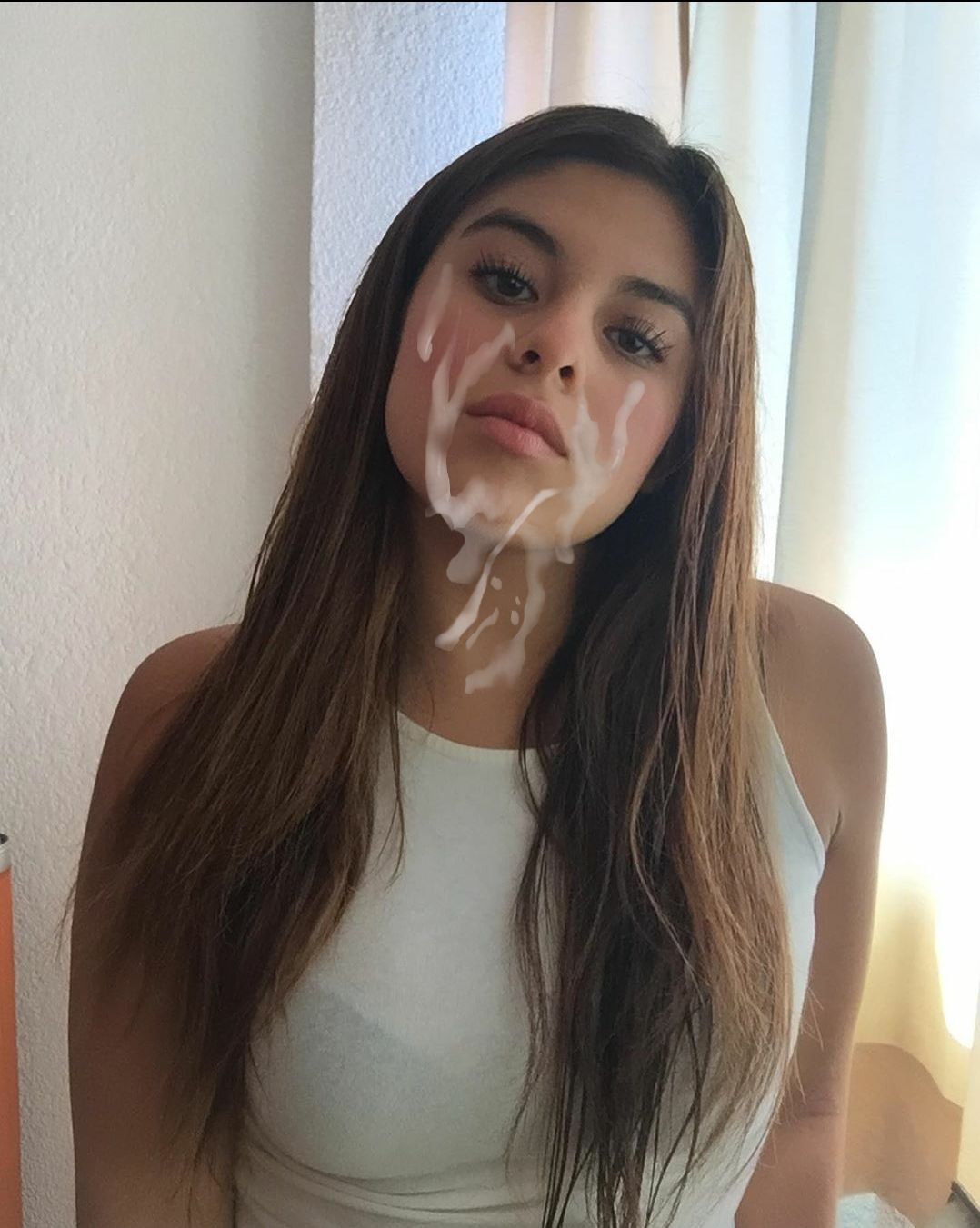 cute girl with cum on her face