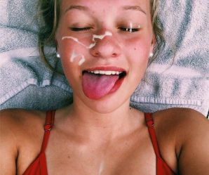 Cute babe laying down taking facial