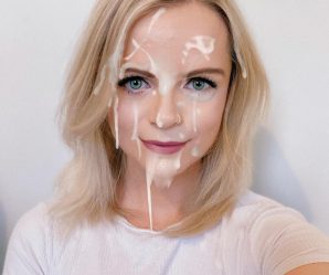 Blonde looking damn fine with sperm all over her face