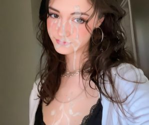 Gorgeous girl loves cum on her face