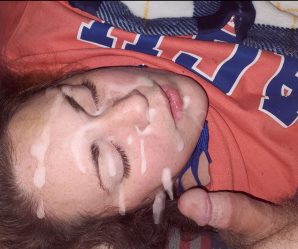 Sleeping girl cummed on