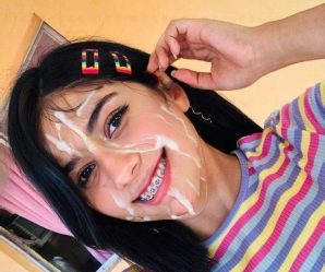 Stunning cute girl with braces cumfaked