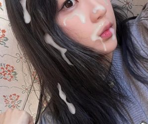Pretty Korean girl cum load to the face