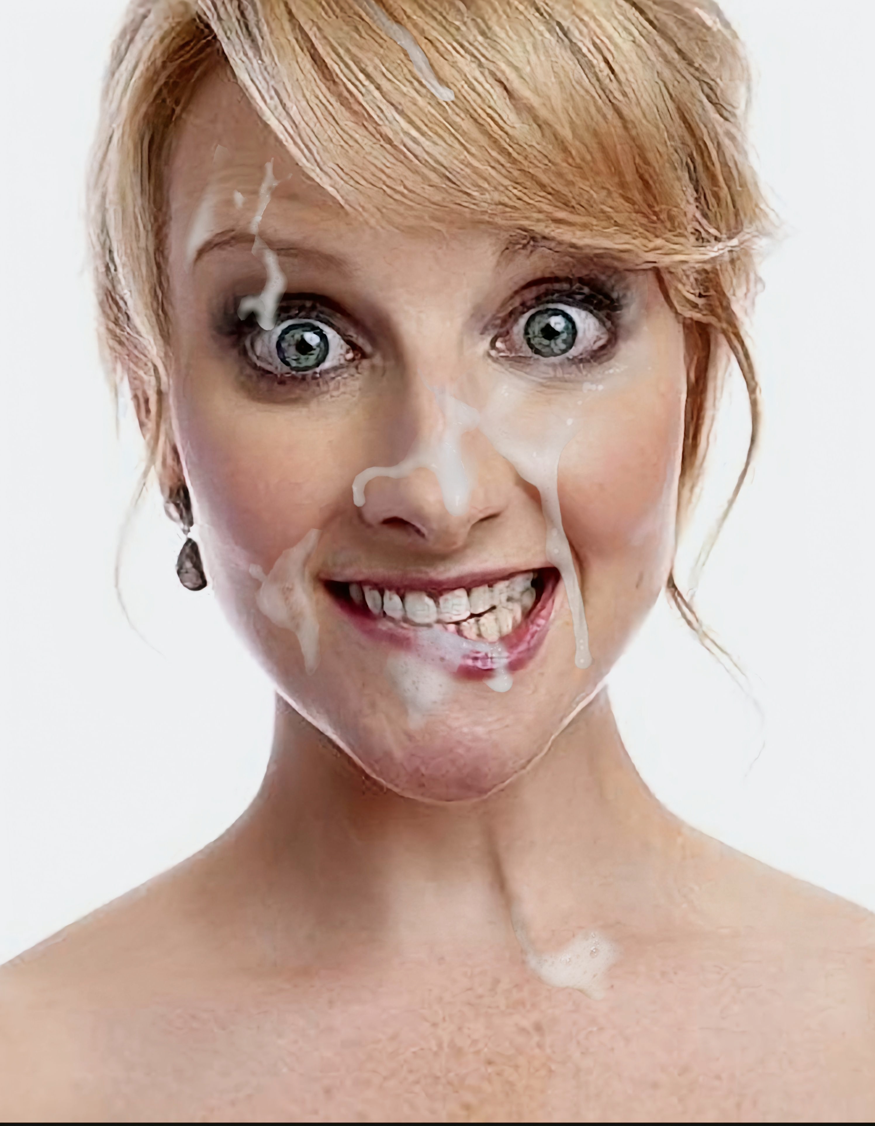 Blonde celeb with scary face cum faked - Cum Face GeneratorCum Face  Generator