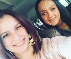 Cute mexican slut and her friend in a car