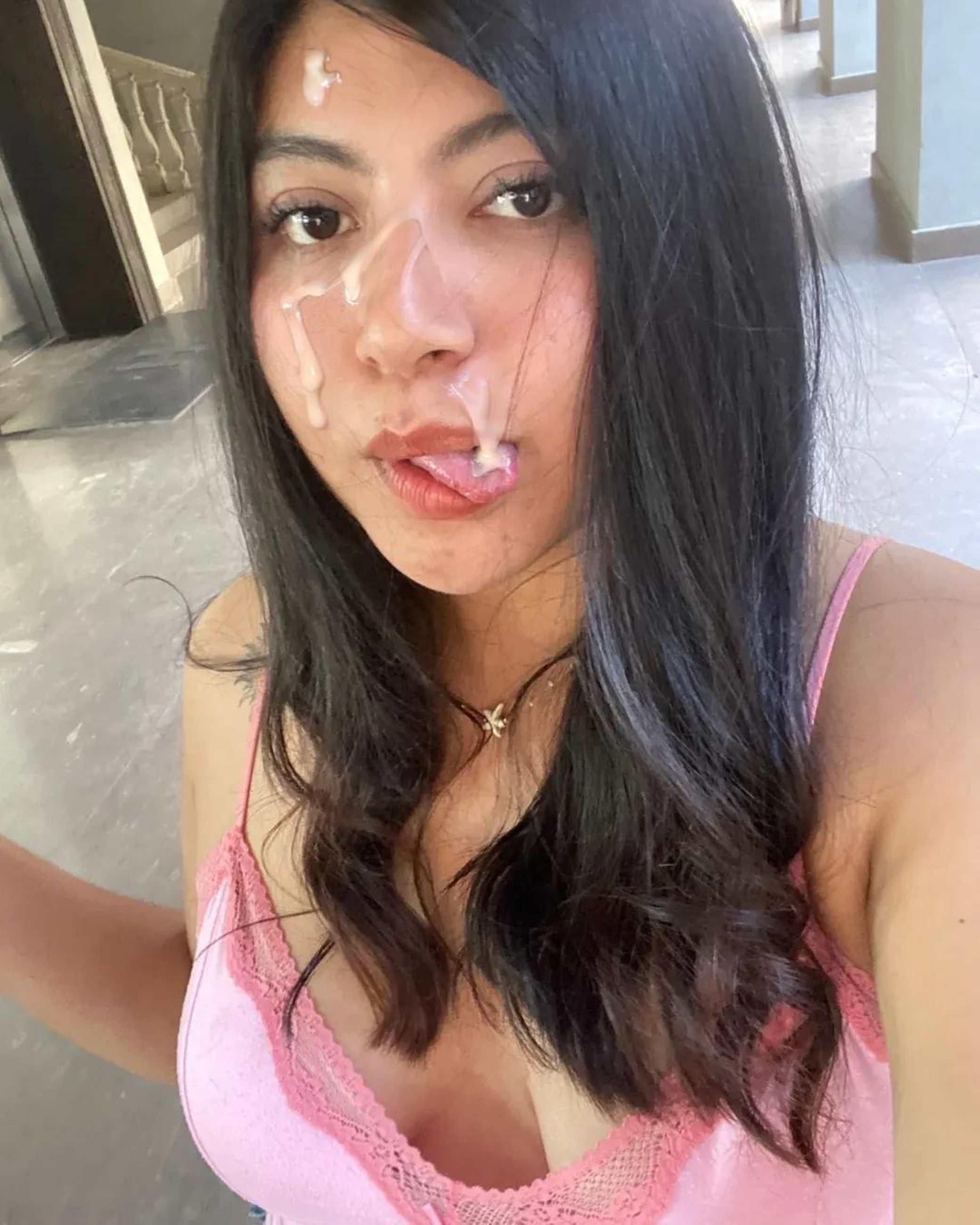 Mexican Slut sticking her tongue out