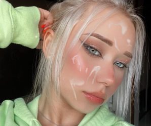 White hair and white cum of polish whore