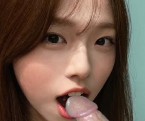 Cute Asian girl blowjob biting on dick