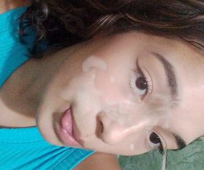 Pretty brunette loves cum facial
