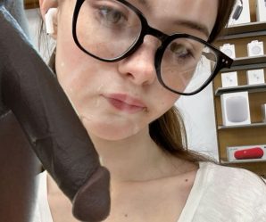 Russian bitch takes cum from a BBC like a slut